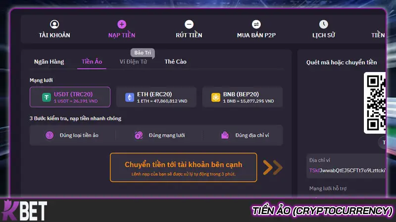 Cách nạp tiền Kbet hiệu quả và không lo lỗi chậm lên tiền Tiền ảo (Cryptocurrency)